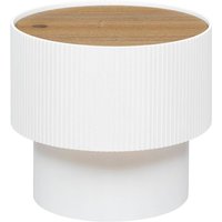 Atmosphera - Kaffeetisch Enola Eschenfurnier - weiß - D.38 -5 cm Weiß von ATMOSPHERA