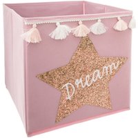 Kinder-Aufbewahrungsbox Dream - Pailletten und Pompons Atmosphera Hell-Pink von ATMOSPHERA