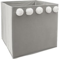 Atmosphera - Kinder-Aufbewahrungsbox mit Pompons - grau créateur d'intérieur von ATMOSPHERA