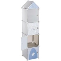 Atmosphera - Kinder Aufbewahrungsboxen Colonne - grau und blau 34 × 139 cm Grau von ATMOSPHERA