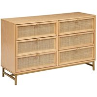 Kommode Rayo Metall & Birke - 120x40cm - 6 Schubladen Atmosphera Naturholz von ATMOSPHERA