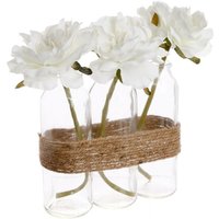 Komposition aus 3 künstlichen Rosen in Röhren - Glasvase - H24 -5 cm. - Atmosphera créateur d'intérieur Komposition aus 3 künstlichen Rosen in Röhren - Glasvase - H24 -5 cm. - Atmosphera créateur d'intérieur von AC-DECO