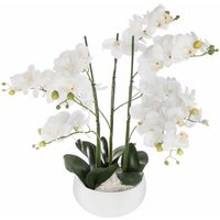 Atmosphera - Orchideen-Übertopf, Keramik, Weiß, Orchidee, d. 25 x h. 65 cm von ATMOSPHERA