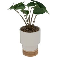 Künstliche Pflanze Topf aus Keramik & Bambus - H.26 cm - Atmosphera - Weiß von ATMOSPHERA