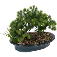 Künstlicher Bonsai Keramik & Kieselstein - H.26 cm Atmosphera Blau von ATMOSPHERA