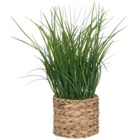 Atmosphera - Künstliches Gras im Topf aus Wasserhyazinthe, h. 70 cm von ATMOSPHERA