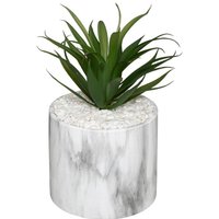 Kunstpflanze Topf Marmor H17,5cm - Weiß von ATMOSPHERA