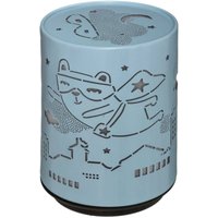 LED-Nachtlicht Kind Push Metall D8cm - Blau von ATMOSPHERA