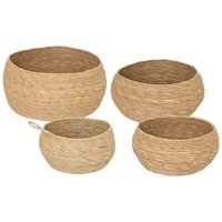 Atmosphera - Set aus 4 Körben Aliza Seegras Beige von ATMOSPHERA