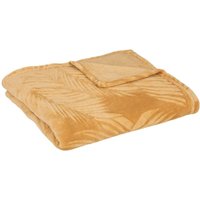 Atmosphera - Plaid Zoa Flanell - Ockergelb - 150x125 cm créateur d'intérieur von ATMOSPHERA