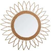 Wandspiegel SONNE, Ø 50 cm, Rattan, braun von ATMOSPHERA