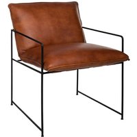 Atmosphera - Sessel Kanat cognacfarben - Metall und Leder Cognac-braun von ATMOSPHERA