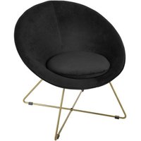 Atmosphera - Sessel evan aus Samt & Goldfüßen schwarz - Noir von ATMOSPHERA