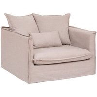 Sessel xl Odilon - Samt - beige Atmosphera Leinen weiß von ATMOSPHERA