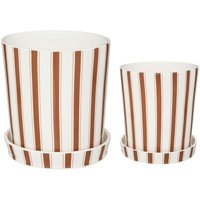 Set aus 2 Töpfen Rivi Keramik - blau-grau - H18 -5 cm - Atmosphera créateur d'intérieur von ATMOSPHERA
