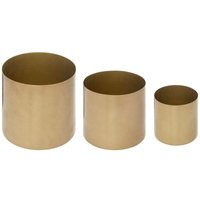 Set aus 3 Töpfen Metall - gold - D.10/12/14 cm von ATMOSPHERA