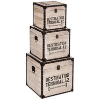 Set aus 3 quadratischen Retro Factory Koffern Atmosphera créateur d'intérieur von ATMOSPHERA