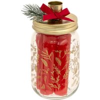 Set aus 5 Stabkerzen und passendem Windlichtglas - Set aus 5 Stabkerzen und passendem Windlichtglas - von ATMOSPHERA