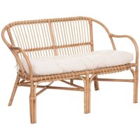 Sitzbank 2-Sitzer Neta , Rattan und Baumwolle, weiß - Atmosphera créateur d'intérieur von ATMOSPHERA