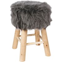 Sitzhocker, kleiner Hocker mit geschmackvoller Pelzpolsterung, kleine Fußstütze für den universellen Einsatz. von AC-DECO
