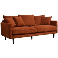 Sofa 3-Sitzer Candice - bernsteinorange - Samt Atmosphera Bernstein von ATMOSPHERA