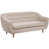 Sofa Retro - 3-Sitzer - beige Atmosphera Leinen weiß von ATMOSPHERA