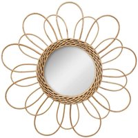 Spiegel Blume - Rattan d 38 cm Atmosphera Beige von ATMOSPHERA