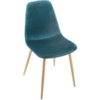 Atmosphera - Stuhl Roka in blaugrün aus Samt Blaugrün von ATMOSPHERA