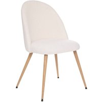 Atmosphera - Stuhl Slano - Bouclé - Beine aus Buchenholzimitat - weiß créateur d'intérieur von ATMOSPHERA