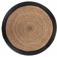 Teppich aus Jute, zweifarbig, Ø120 cm, beige-schwarz Atmosphera von ATMOSPHERA