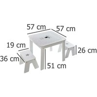 Atmosphera - Tisch mit Stauraum für Kinderzimmer, Set für Kinder mit MDF-Hocker von ATMOSPHERA