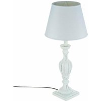 Tischleuchte mit Fuß aus Holz mit Patina veilli grau, 56 cm Atmosphera von ATMOSPHERA