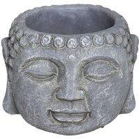 Topf Buddha Zement H9cm - Schwarz - Schwarz von ATMOSPHERA