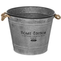 Topf - Metall - grau - D37 -5 cm Atmosphera créateur d'intérieur von ATMOSPHERA