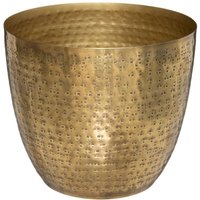 Topf Oasis - gehämmertes Metall - goldfarben D. 18 cm - Atmosphera créateur d'intérieur von ATMOSPHERA