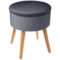Truhenhocker Tess grau aus Samt Atmosphera créateur d'intérieur von ATMOSPHERA