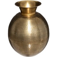 Atmosphera - Vase Oasis - gehämmertes Metall - goldfarben h. 40 cm Golden von ATMOSPHERA
