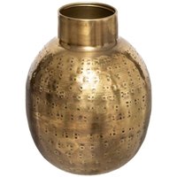 Vase Oasis goldfarbenes gehämmertes Metall H15cm - Model 2 von ATMOSPHERA
