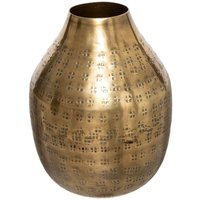 Vase Oasis goldfarbenes gehämmertes Metall H15cm - Model 3 von ATMOSPHERA