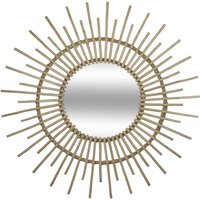 Atmosphera - Wandspiegel, runder Spiegel, Badezimmerspiegel, rund ⌀ 76 cm Sonne - gold von ATMOSPHERA