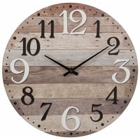 Wanduhr aus Holz mit römischen Ziffern, Old Style Uhr, weiß, Durchmesser 38 cm Atmosphera von ATMOSPHERA