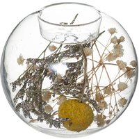 Windlicht Folk Trockenblumen D10cm - Gelb von ATMOSPHERA
