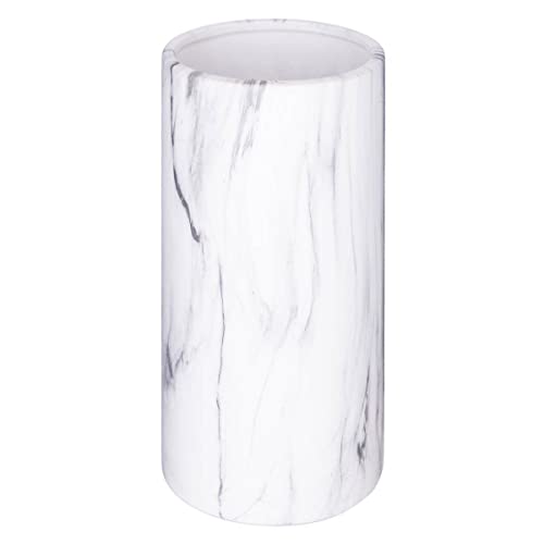 Atmosphera - Zylindervase - Marmor - weiß - H20 cm - Weiß von ATMOSPHERA CREATEUR D'INTERIEUR