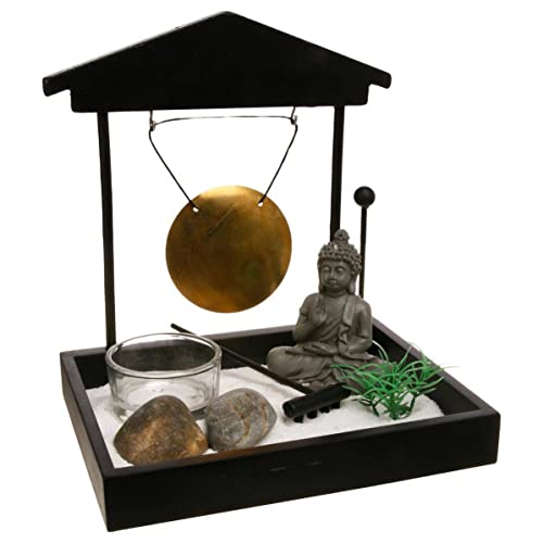 Atmosphera - Zen-Garten - Holz - schwarz - 15x15 cm - Schwarz von ATMOSPHERA CREATEUR D'INTERIEUR