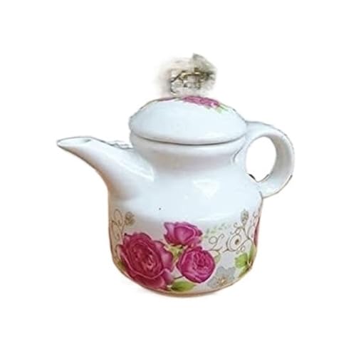 ATMRC Essig- & Ölspender Blumen Tisch-Essigflasche aus Porzellan, 350 ml, Abendessenflüssigkeit, mit staubdichtem und auslaufsicherem Deckel von ATMRC