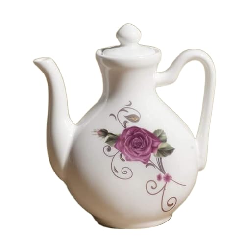 ATMRC Essig- & Ölspender Knochenkeramikflaschen 125 ml, Sojasaucen-Essig-Tischküchen-Menage-Gewürz mit staubdichtem Deckel von ATMRC