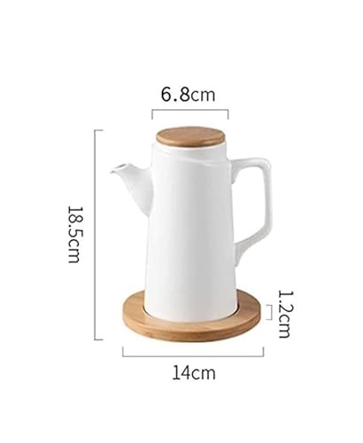 ATMRC Essig- & Ölspender Öl- und Essigspender, Bot 500 ml Essigflasche Keramiköl Sojasaucenflasche TopfKücheStaubdicht und auslaufsicher(Blanc) von ATMRC