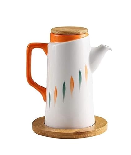 ATMRC Essig- & Ölspender Öl- und Essigspender, Bot 500 ml Essigflasche Keramiköl Sojasaucenflasche TopfKücheStaubdicht und auslaufsicher(Orange) von ATMRC