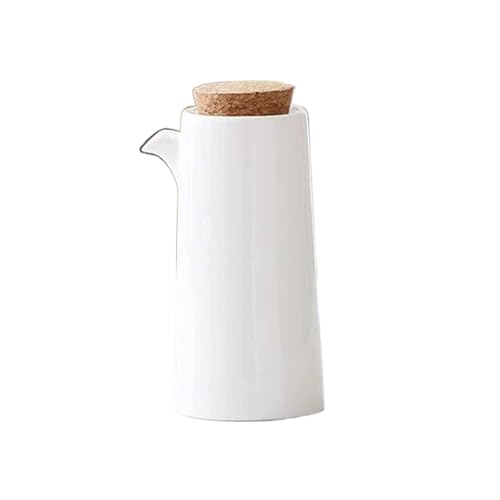 ATMRC Essig- & Ölspender Öl- und Essigspender, Keramik-Öl- und Essig-Sojasauce-Ahornsirup-Flasche aus weißer Keramik, 350 ml/490 ml(L) von ATMRC