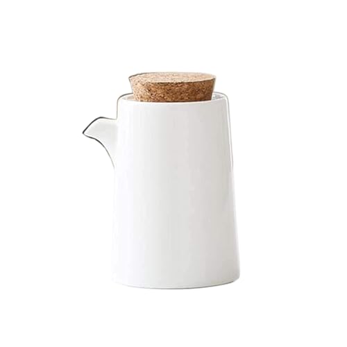 ATMRC Essig- & Ölspender Öl- und Essigspender, Keramik-Öl- und Essig-Sojasauce-Ahornsirup-Flasche aus weißer Keramik, 350 ml/490 ml(M) von ATMRC